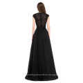 Grace Karin Ladies Ocasión Especial Vestidos sin mangas Long Negro Lace Vestidos de noche CL6127